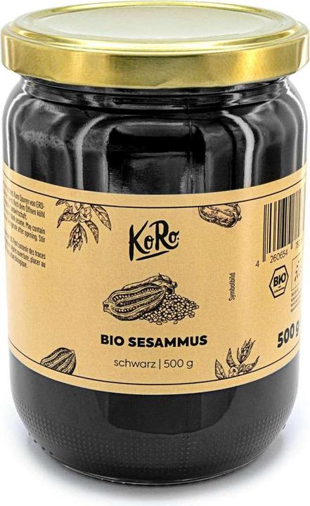 Produktbild KoRo Bio Sesammus aus gemahlenen schwarzen, ungeschälten Sesamsamen (500 g)