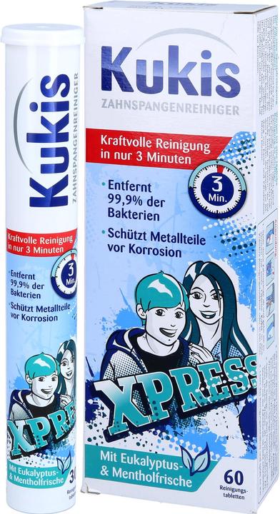 Image du produit Kukis Reckitt Benckiser, pastilles de nettoyage pour appareils dentaires, 60 pastilles
