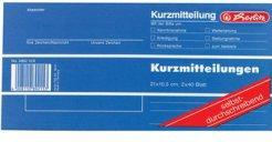 Produktbild Herlitz Formularbuch "Kurzmitteilung", 1/3 A4 quer (40 x)