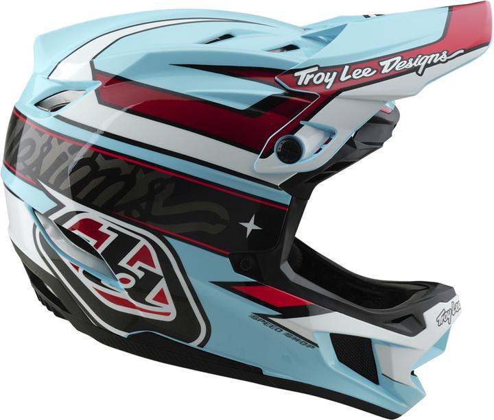 Produktbild Troy Lee Designs D4 Polyacrylite MIPS Helm, Linear, blue, S | 55-56cm
