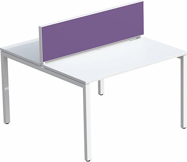 Actual product image Paperflow Table partition for team desks, width 1400 mm, purple cover. (140 x 33 cm)