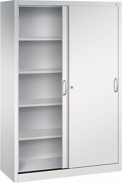 Actual product image C+P ACURADO sliding door cupboard, 4 shelves, HxWxD 1950 x 1200 x 500 mm, light (120 x 50 x 195 cm)