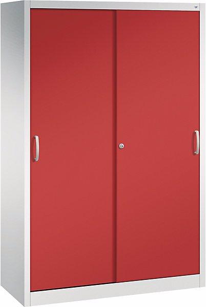 Actual product image C+P ACURADO sliding door cupboard, 4 shelves, HxWxD 1950 x 1200 x 500 mm, light grey