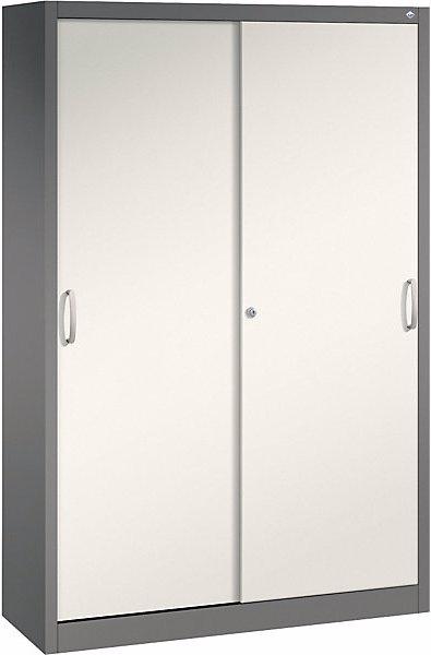 Produktbild C+P ACURADO Schiebetürenschrank, 3 FB, 2 Schliessf., 1950x1200x400, v.grau/perlweiss