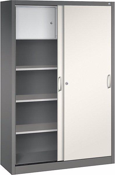 Produktbild C+P ACURADO Schiebetürenschrank, 3 FB, 2 Schliessf., 1950x1200x400, v.grau/perlweiss
