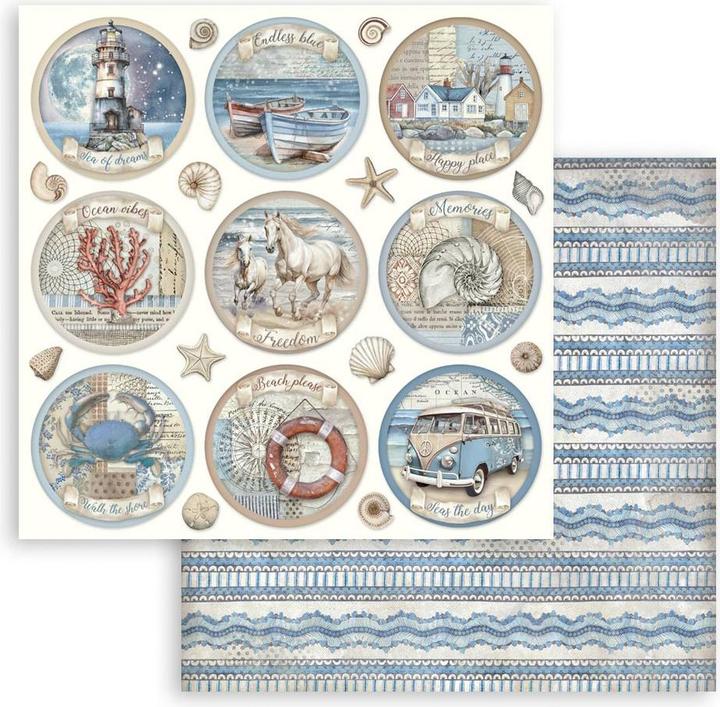 Actual product image Stamperia Scrapbook-Block "Silent Sea" (190 g/m², 10 x)