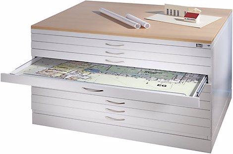 Produktbild C+P Zeichnungsschrank, DIN A0, 8 Schubladen, Höhe 760 mm, viridingrün