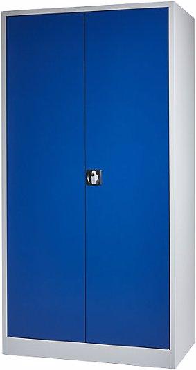 Produktbild eurokraft pro Vertikalauszugschrank, ohne Trennwand, 3 Auszüge, lichtgrau / enzianblau (100 cm, 195 cm)