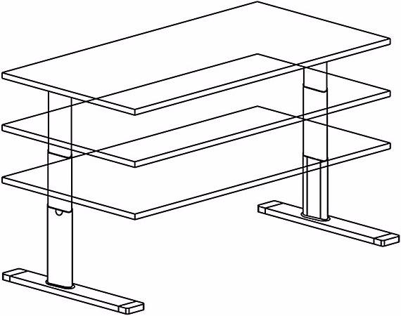 Image du produit Hammerbacher UPLINER-K - Bureau à hauteur réglable électriquement, 640 - 1290 mm, l x p 1600 (1600 x 800 x 640 mm)