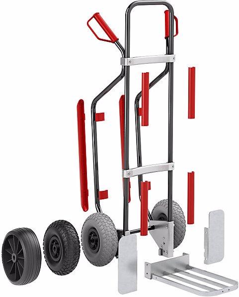 Actual product image eurokraft pro GO sack truck, frame, max. load 200 kg, with glide runners, light blue RAL 5012. (200 kg)