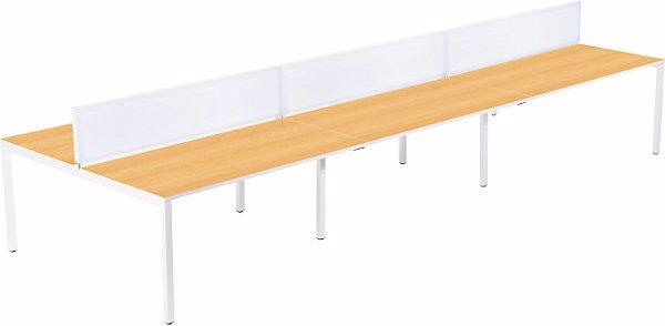 Image du produit Paperflow Bureau pour six personnes, largeur 1200 / 3600 mm, profondeur 800 / 1660 mm