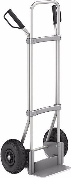 Produktbild eurokraft pro Aluminium-Sackkarre GO, Schaufel-BxT 280x140 mm, Alu, Luftbereifung (200 kg)