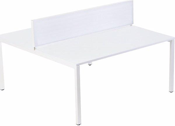 Actual product image Paperflow Desk for teams of two, width 1400 mm, depth 600 / 1260 mm, white.