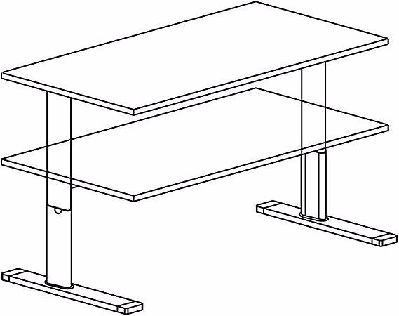 Produktbild Hammerbacher UPLINER-K-Schreibtisch, elek. verstellb,700-1200mm, BxT 1600x800mm, weiss (1600 x 800 x 700 mm)