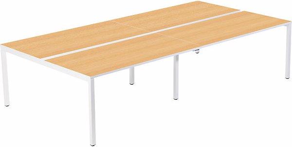 Actual product image Paperflow Desk for teams of four, width 1200 / 2400 mm, depth 800 / 1660 mm, white /