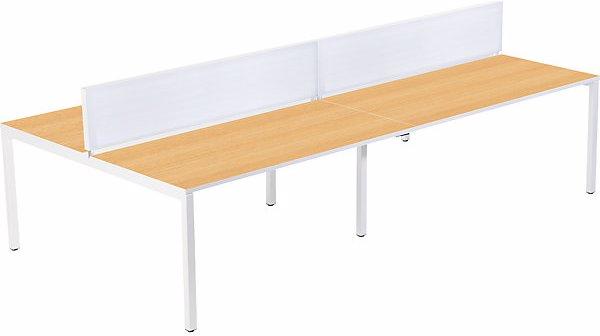 Actual product image Paperflow Desk for teams of four, width 1200 / 2400 mm, depth 800 / 1660 mm, white /