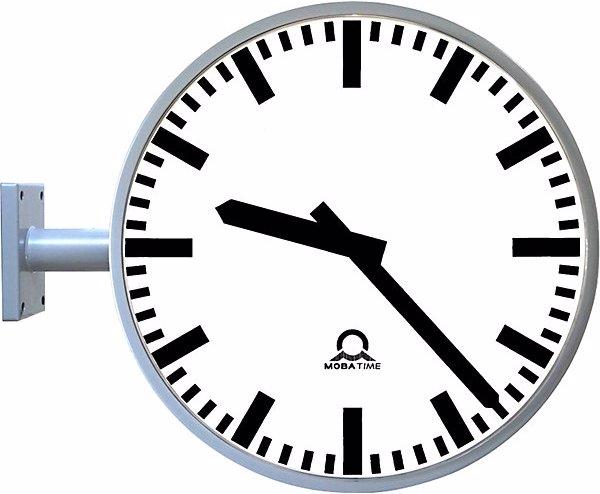 Produktbild Bürk Aussenuhr METROLINE, doppelseitig, weissaluminium (60 cm)