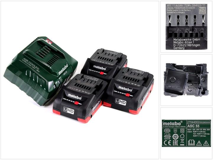 Image du produit Metabo Ensemble de base 3 X LIHD 4.0 AH (18 V)