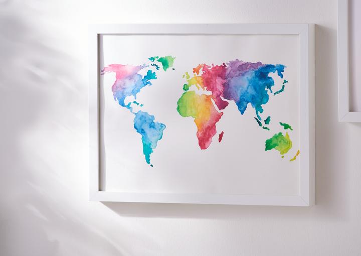 Image du produit VBS Pochoir "Carte du monde lets go travel", A3