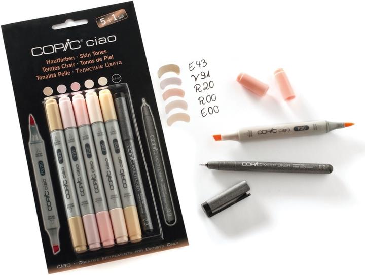 Actual product image Copic Skin tones (Grey, 3 mm, 6 x)