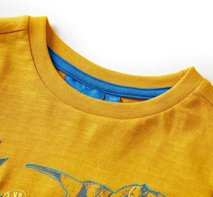 Actual product image VidaXL Children's long-sleeved shirt ochre 104,Material: 100 (104)