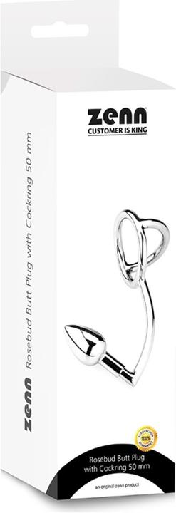 Actual product image Zenn Rosebud Butt Plug with Cockring