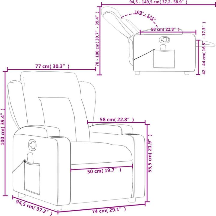 Produktbild VidaXL Massagesessel Braun Stoff,Farbe: Braun,Material: Stoff (100