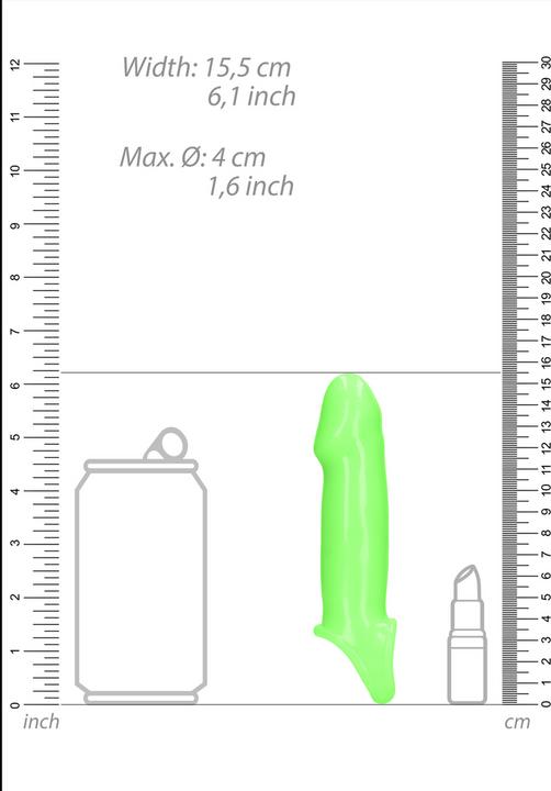 Actual product image Ouch! Smooth Thick Stretchy Penis Sleeve - Glow in the Dark