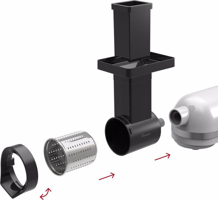 Actual product image Tromco Grater attachment set classic with drum 1/2/3 (Messerschmidt/Jupiter)