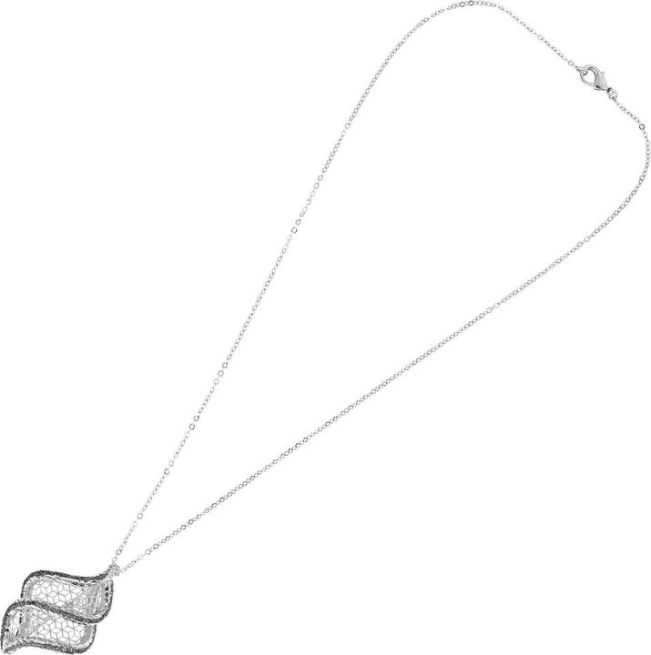 Image du produit Ottaviani Collier plaqué rhodium avec diamant noir scintillant (60 - 63 cm)