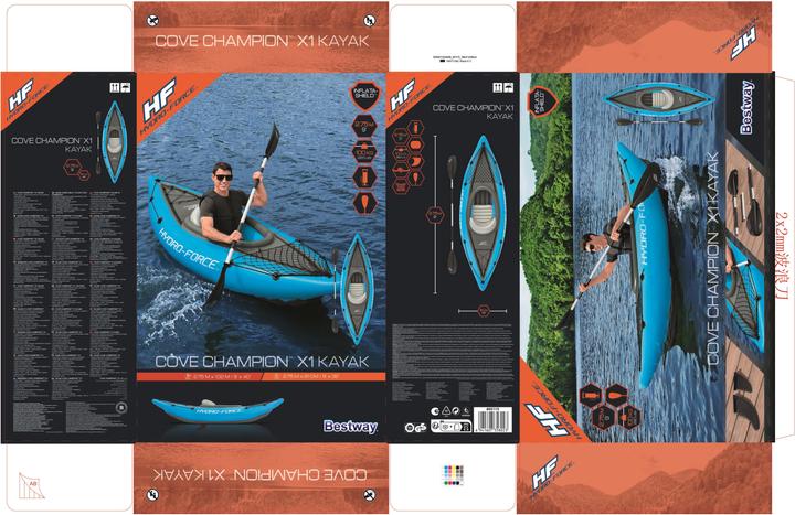 Image du produit Bestway Hydro-Force™ Kit kayak gonflable Cove Champion™ 1 place 2,75 m (275 cm, 1 pers.)