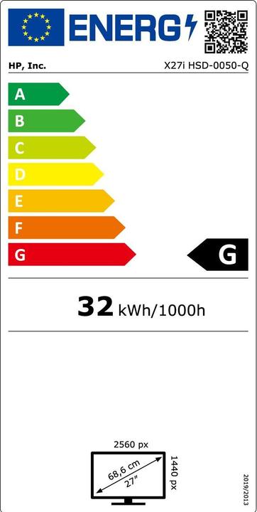 Energie-Label HP X27i (2560 x 1440 Pixel, 27")