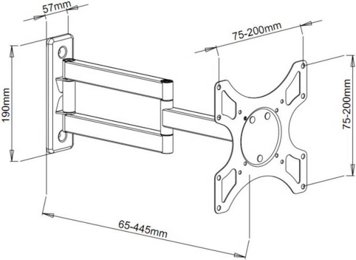 Image du produit Techly Support mural inclinable (Mur, 37", 25 kg)