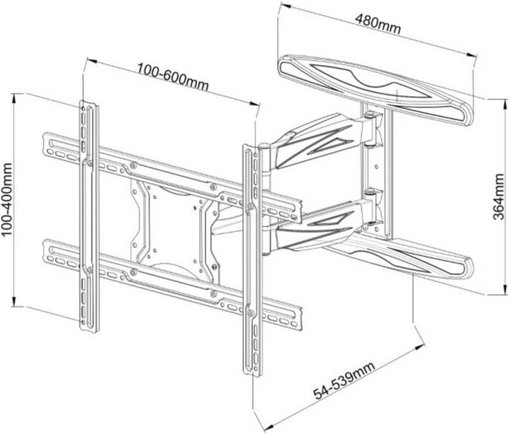Actual product image Techly Ultra Slim Full Motion (Wall, 65", 35 kg)