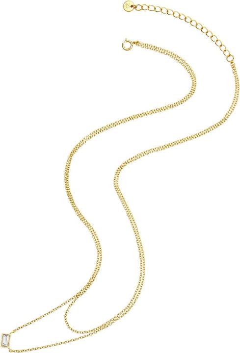 Actual product image Glanzstücke München Ladies sterling silver cubic zirconia yellow gold 42.0/36.0 cm basic chain + 5.0 cm extension - (Sterling Silver)