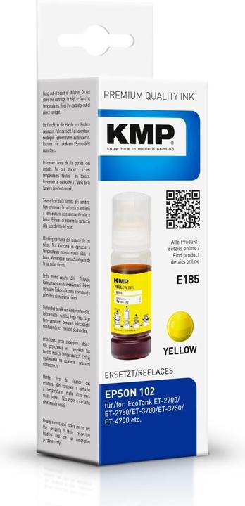 Actual product image KMP E185 - 70 ml - Yellow - compatible - ink tank (Y)