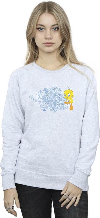 Actual product image Looney Tunes Womens/Ladies ACME Doodles Tweety Sweatshirt (L)