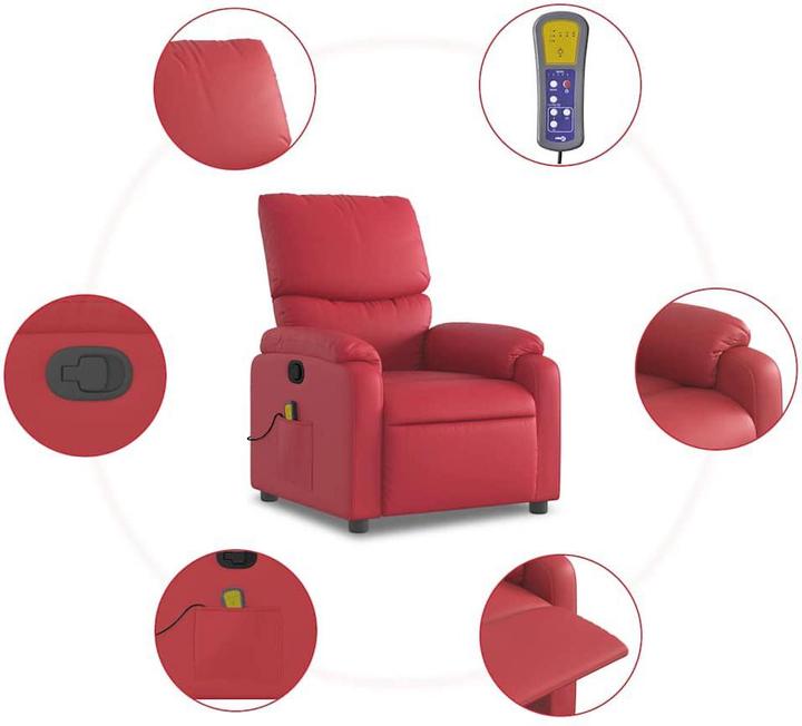 Image du produit VidaXL Fauteuil de massage rouge en similicuir,Couleur : rouge,Matériau : similicuir