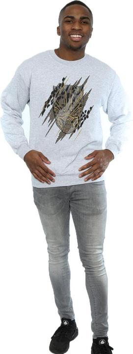 Actual product image Mens Black Panther Gold Head Cotton Sweatshirt (M)