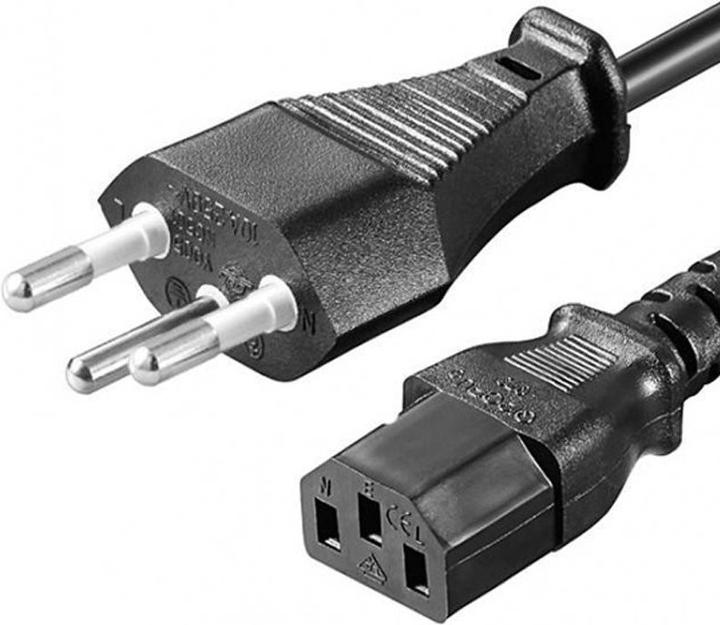 Produktbild AccuCell Netzkabel mit Schweiz-Stecker für IEC-Buchse C13 (2 m)