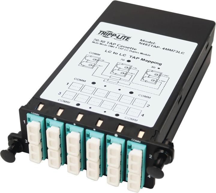 Eaton TRIPPLITE Fiber TAP Cassette - Multimode 4x Duplex LC 70/30 Split