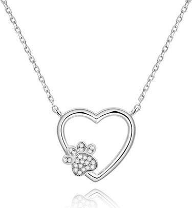 Beneto Silver Necklace Love to Pet AGS702 (Chain. Pendant) - Length: 48 cm