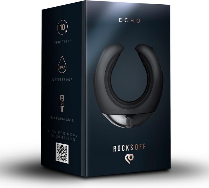 Produktbild Rocks-Off Echo - Vibrating C-Shape Masturbator - Black