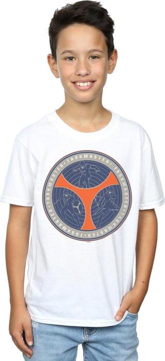 Actual product image Boys Black Widow Movie Taskmaster Shield Poses T-Shirt (152, 158)