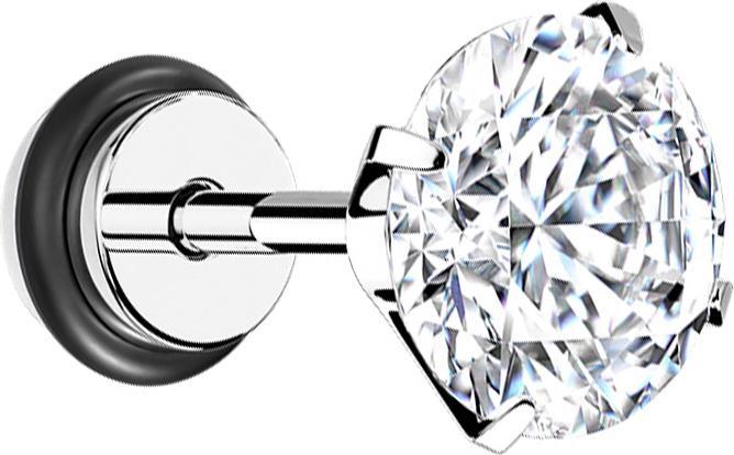 Immagine prodotto Star Piercing Finto tappo in cristallo argento con O-ring (Acciaio chirurgico 316L)