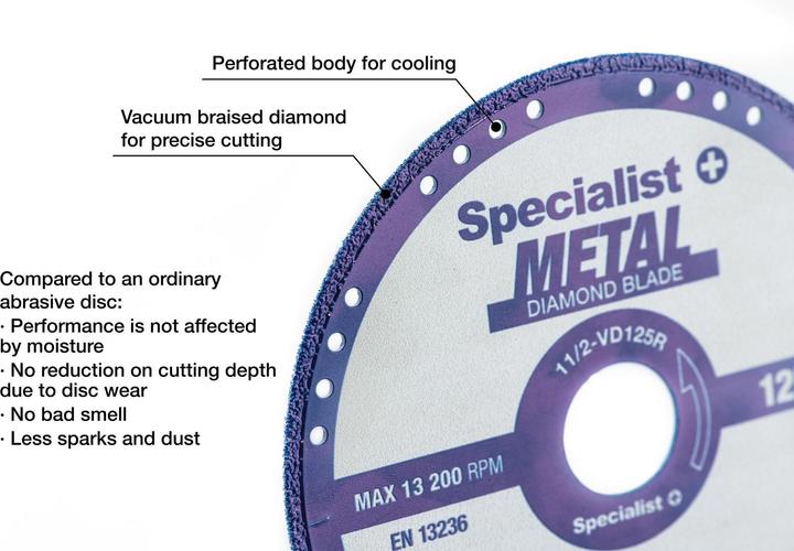 Productafbeelding Diamantdoorslijpschijf voor metaal 125x1.4x22.23 mm