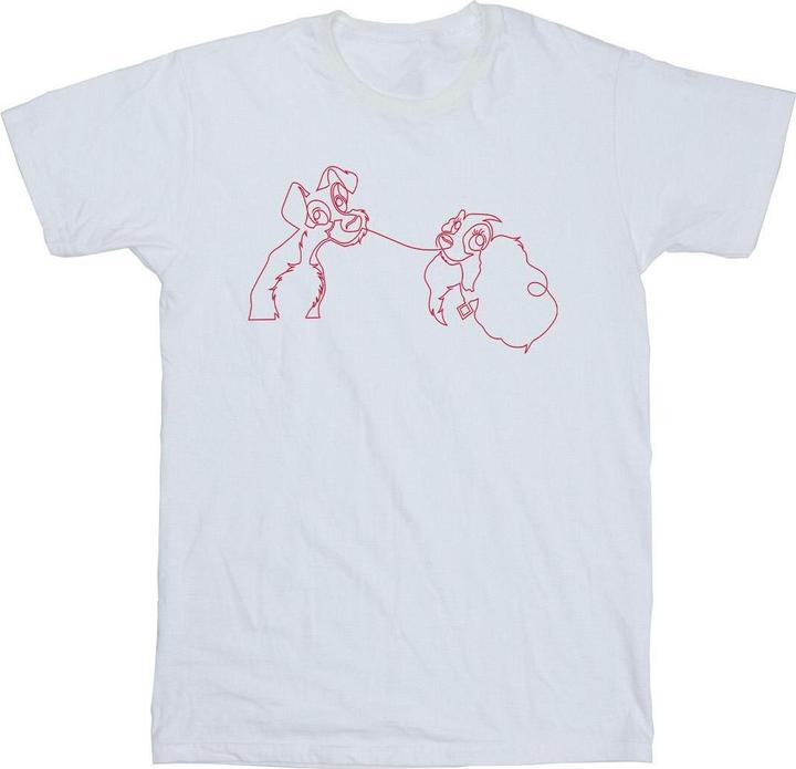 Produktbild Disney Lady And The Tramp Spaghetti Outline TShirt (XXL)