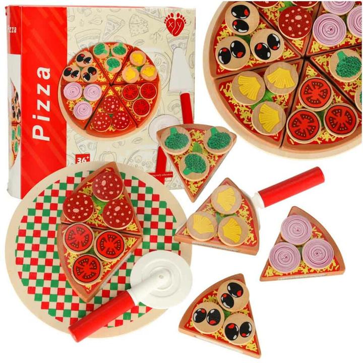 Produktbild Ikonka Pizzaspielset aus Holz mit Zubehör
