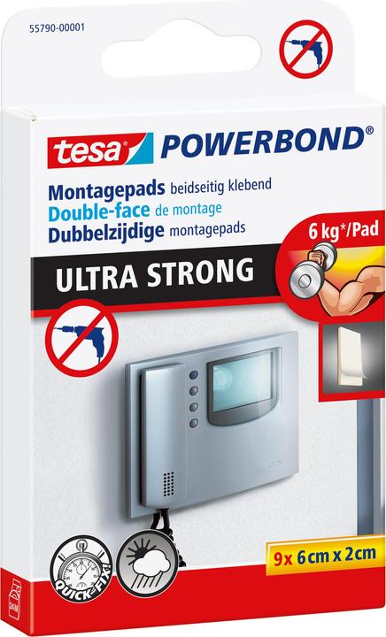 Produktbild tesa Powerbond ULTRA STRONG doppelseitige Klebepads (6 kg)