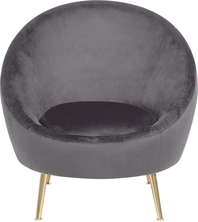 Actual product image Beliani LANGA chair in grey velvet